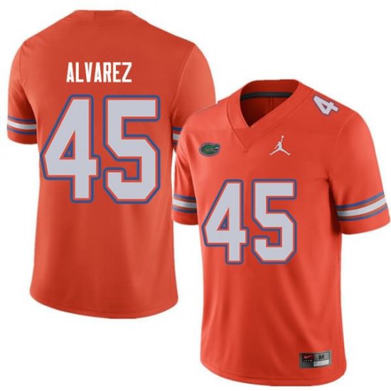 Men's Florida Gators #45 Carlos Alvarez NCAA Jordan Brand Orange Authentic Stitched College Football Jersey ZHK1062CU